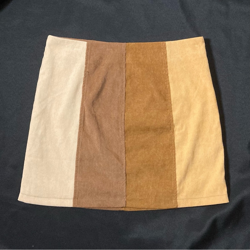 Altar’d State Colorblock Corduroy Mini Skirt Size Large